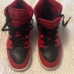 Jordan Kids Red and Black Sneakers